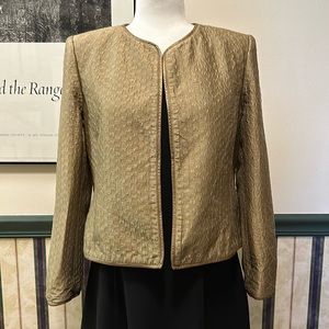 Linda Allard Ellen Tracy Silk and Leather Jacket - Size 6